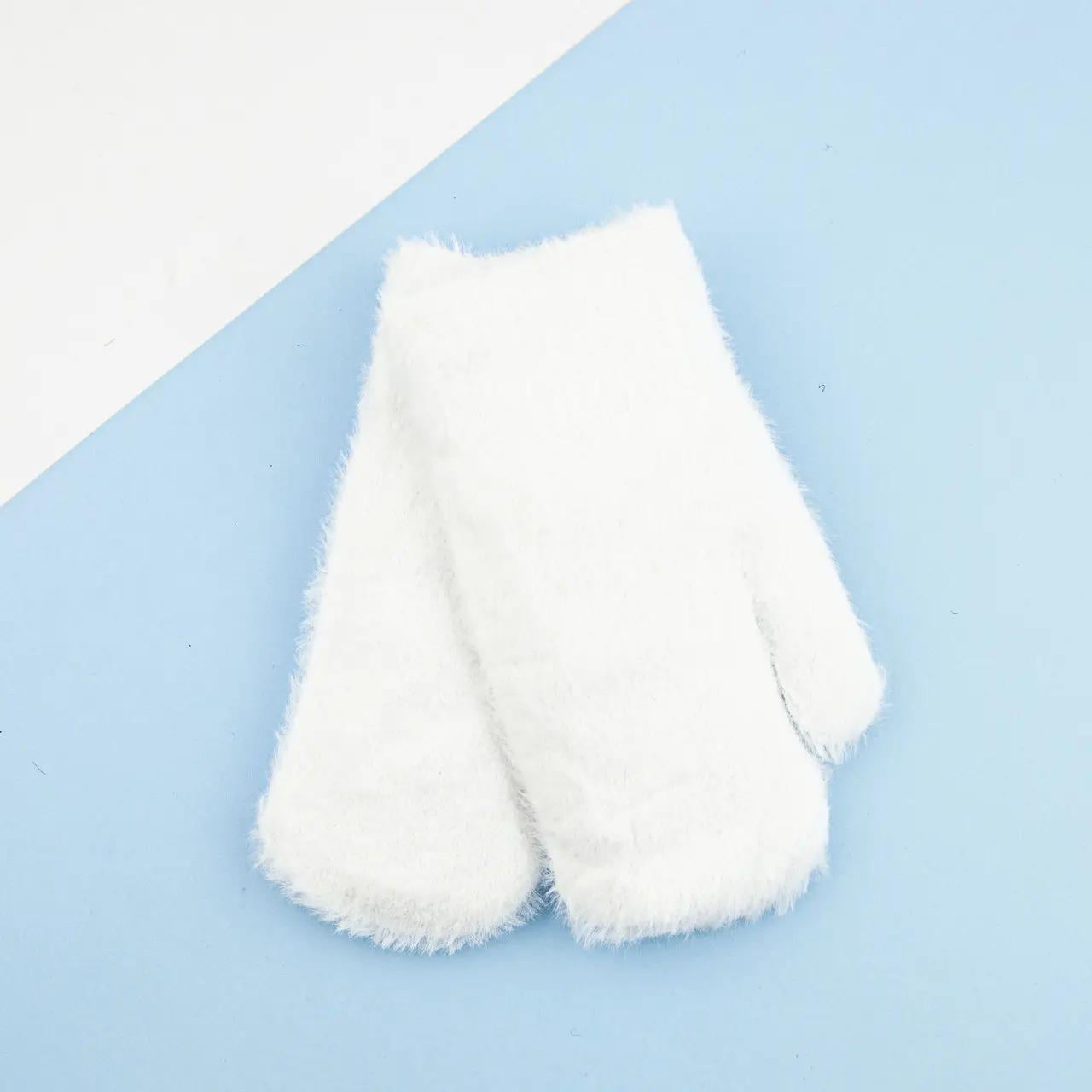 Подростковые рукавицы шерстяные зимние 7-8 лет Белый (23-7-45a) Подростковые рукавицы шерстяные зимние 7-8 лет Белый (23-7-45a)