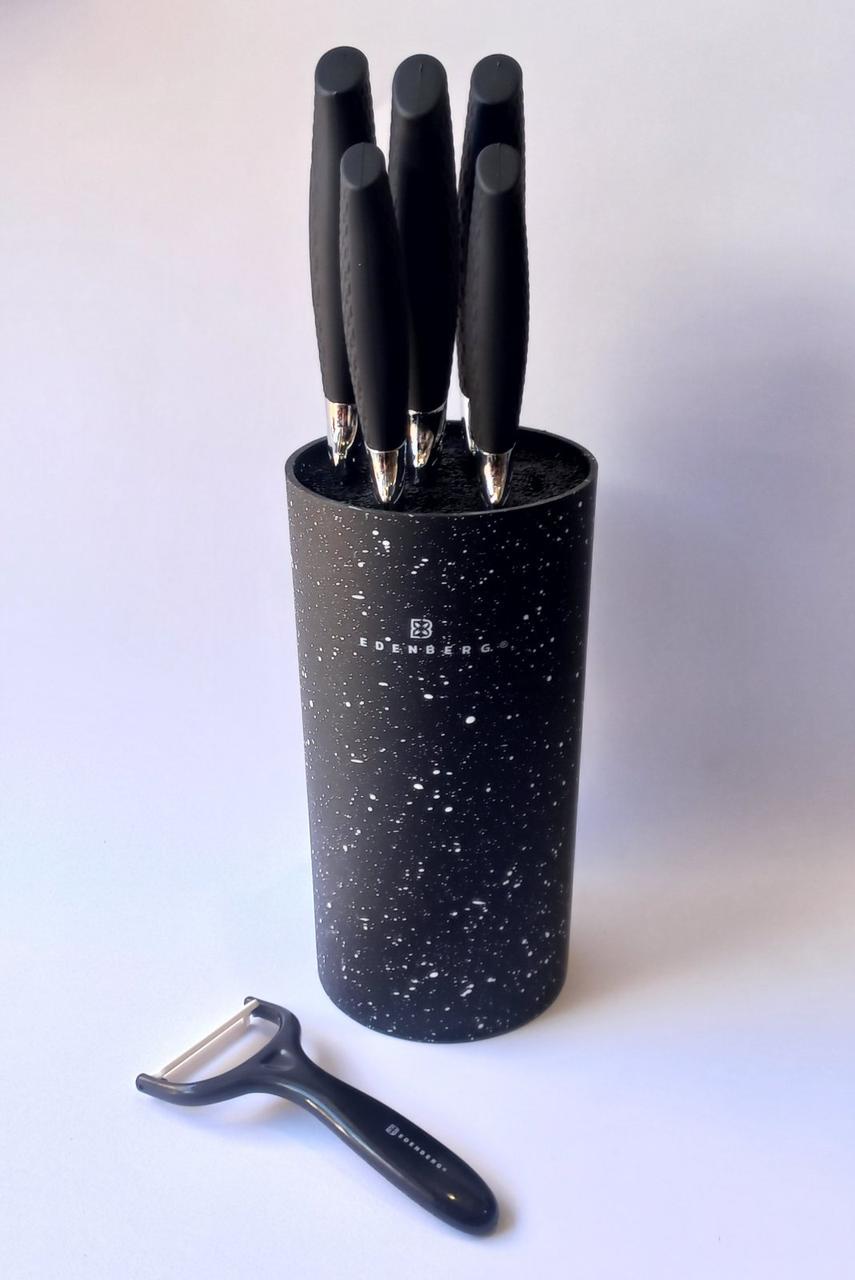 Набор ножей с подставкой Edenberg 6 пред. Черный (EB-5103B)