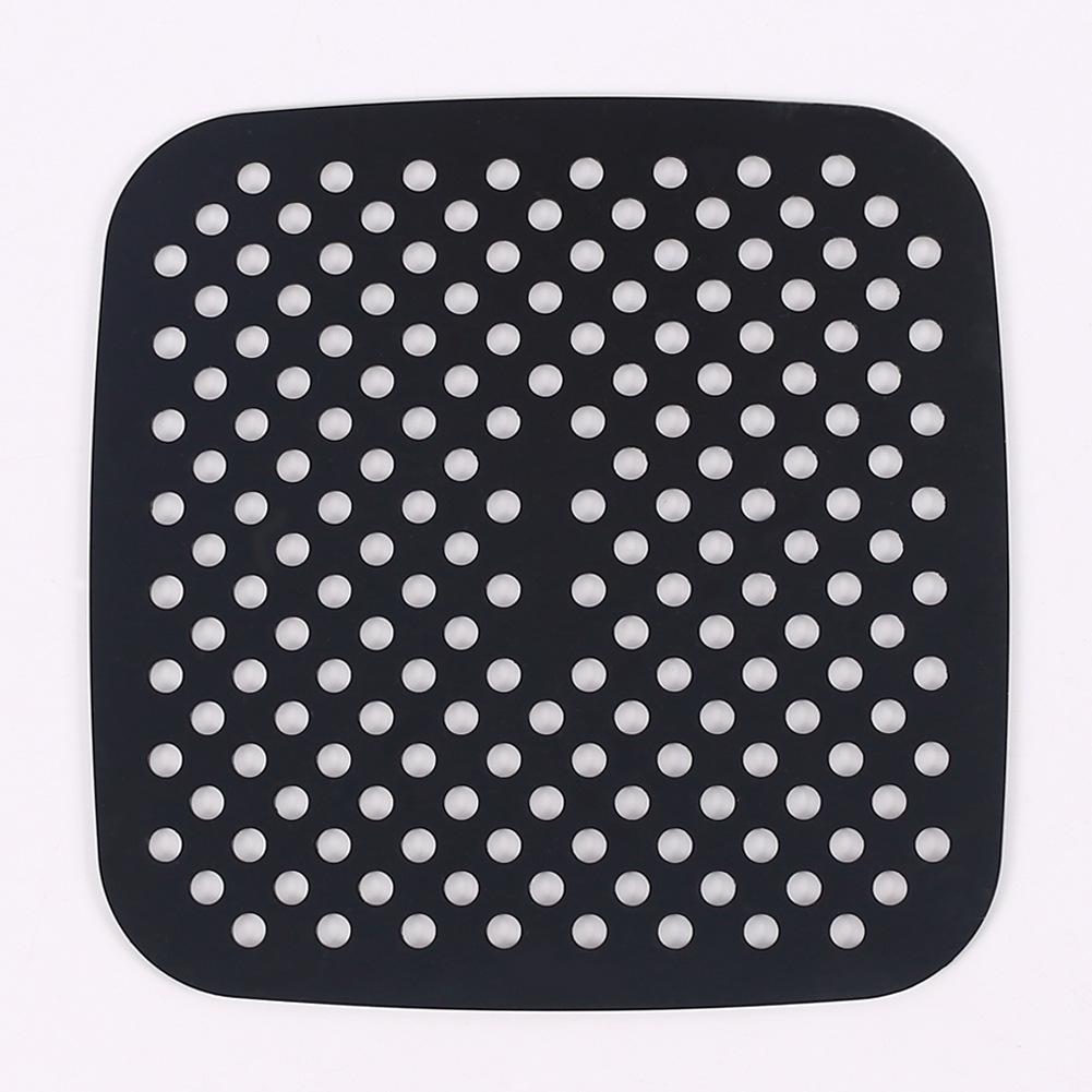 Килимок для аерогриля і духовки багаторазовий силіконовий перфорований 19х19 см Чорний (29565)