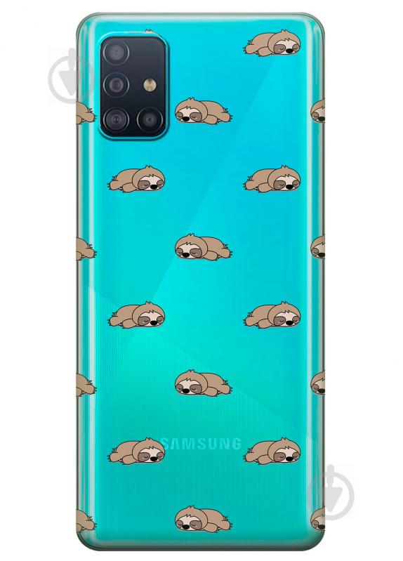 Прозорий силіконовий чохол iSwag для Samsung Galaxy A51 з малюнком - Сплячі лінивці (KS3191)