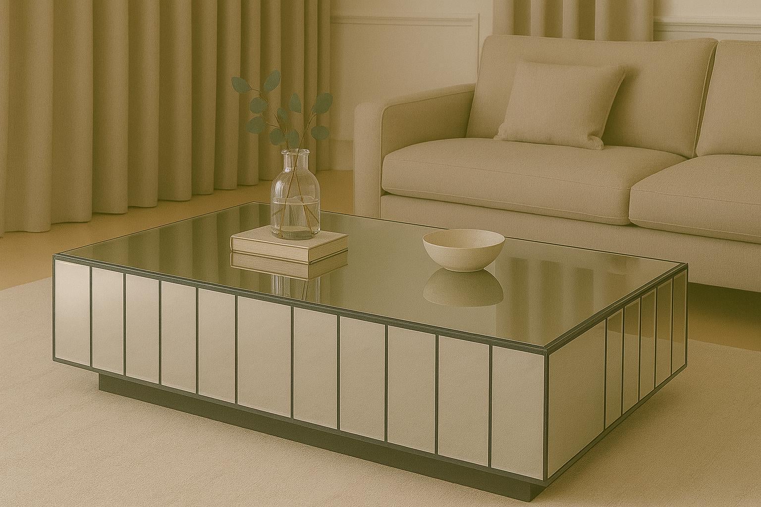 Стол зеркальный Кристиан 1000х600х400 мм Антрацитовый