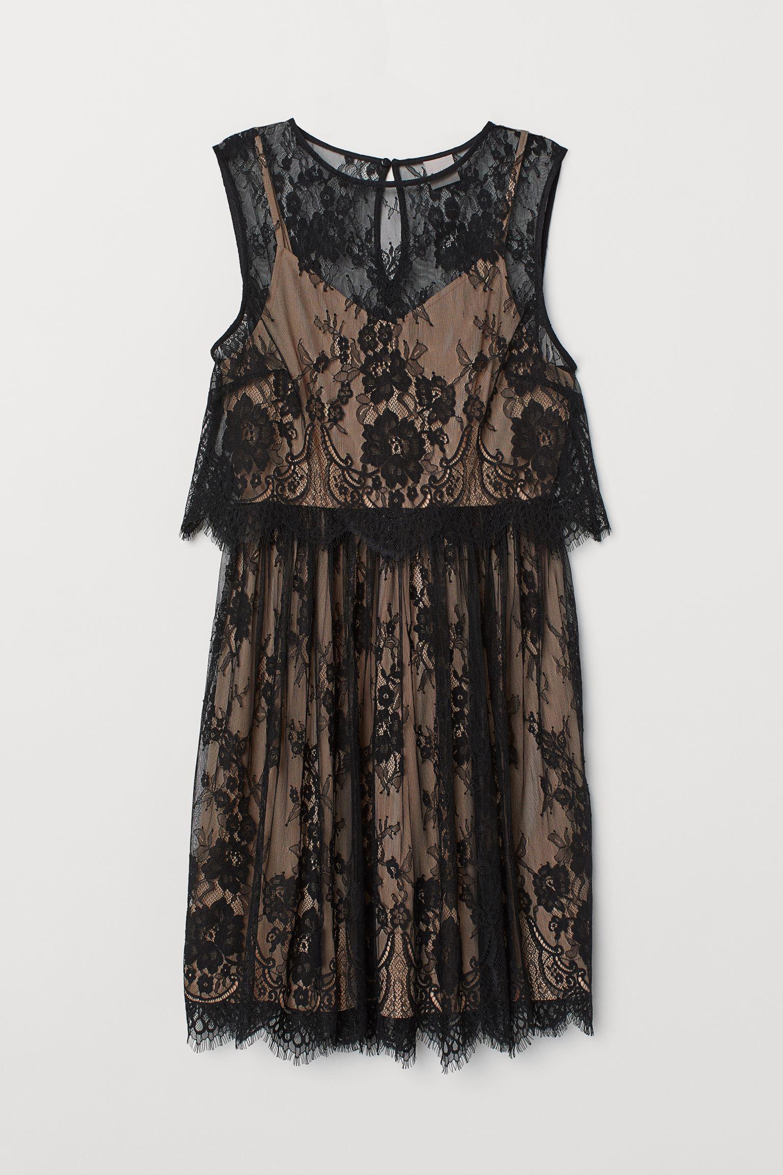 Платье H&M р. 38 Черно-пудровый (22127148969)