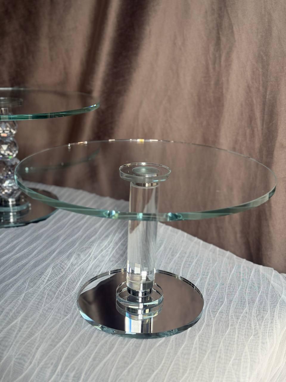 Тортовщица на ножке стеклянная YIWU Minimalism 19 см Прозрачный (HP-4-82S)