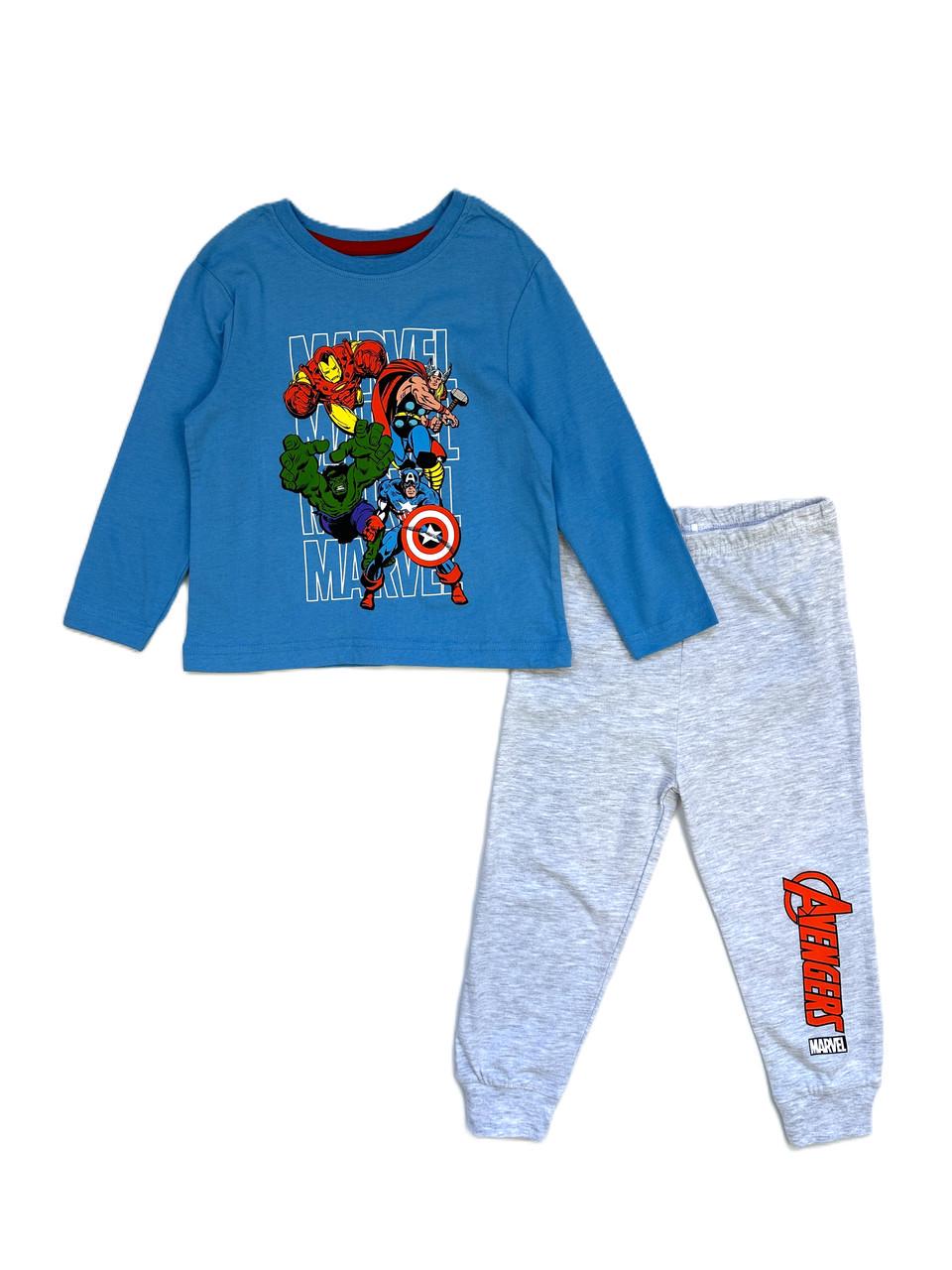 Піжама для хлопця PRIMARK Marvel лонгслів та штани 92 см Блакитно-сірий (2548909234)