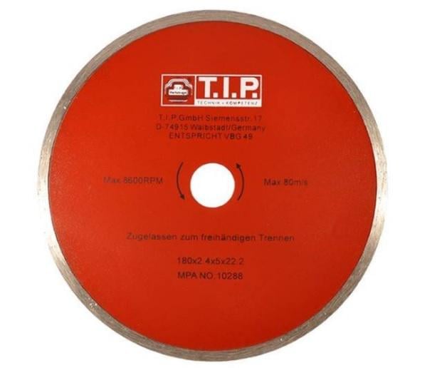 Диск алмазний T. I. P. 180 х 5 х 22,23 плитка (14903548)