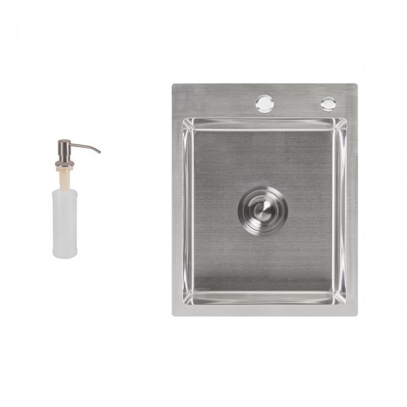 Мойка для кухни встроенная Lidz Handmade H4050 3,0/1,0 мм Brushed Steel (LDH4050BRU39258)