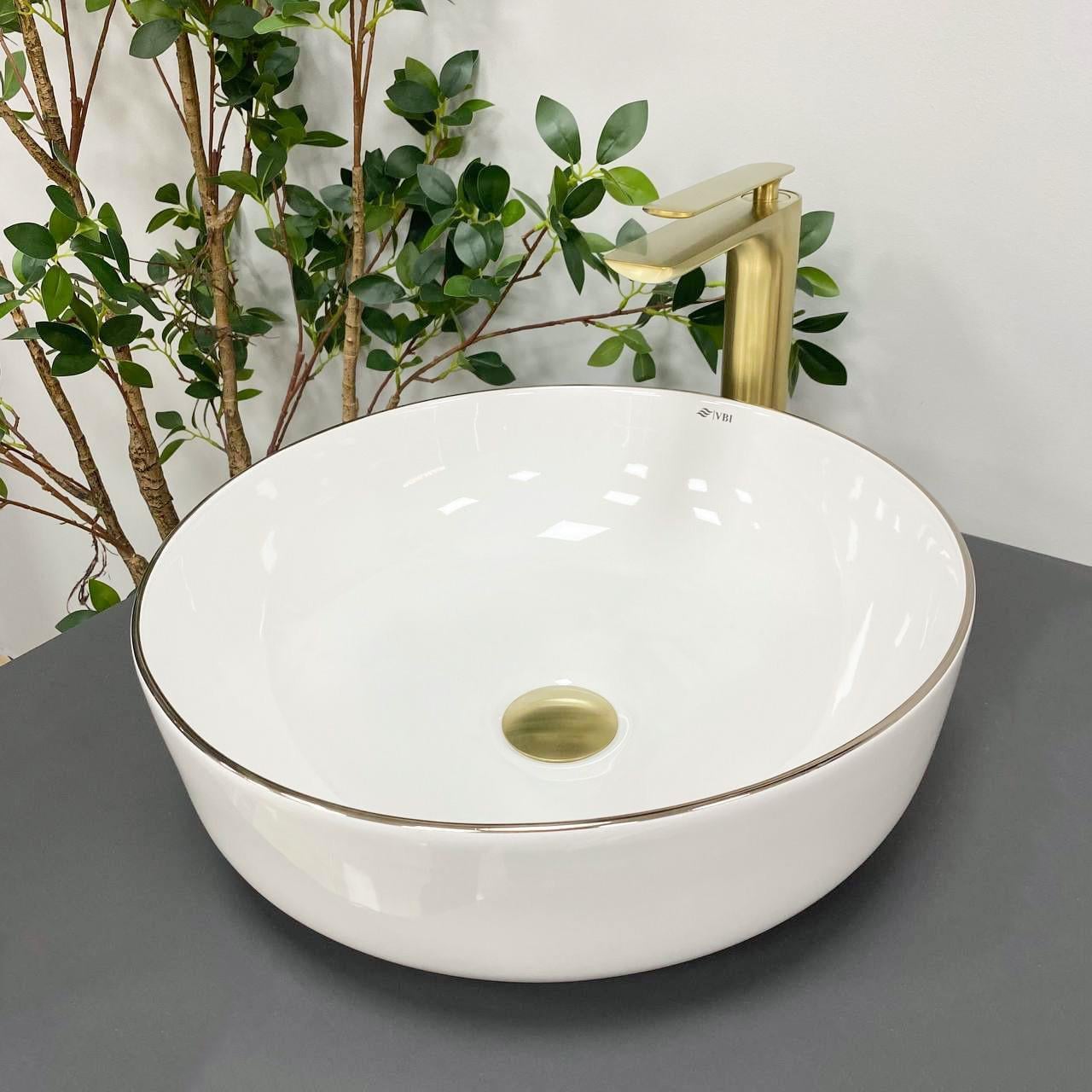Умывальник накладной VBI BARI S White Gold Edge (2808389622)