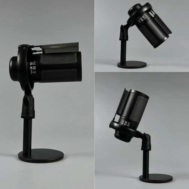 Микрофон-USB игровой ME6S RGB со стойкой Plug & Play для ПК живая запись/шумоподавление/конденсаторная Black - фото 7