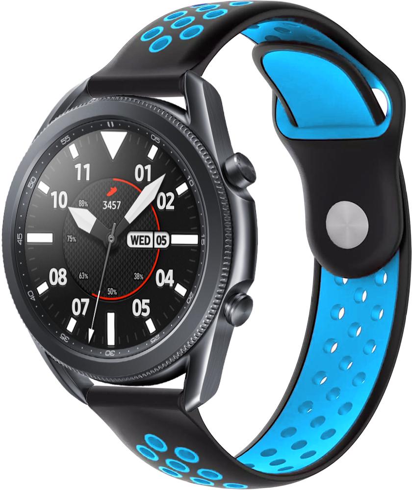 Ремешок Sport для Galaxy Watch 3 45 мм 22 мм Black Sky Blue (23044-6A)