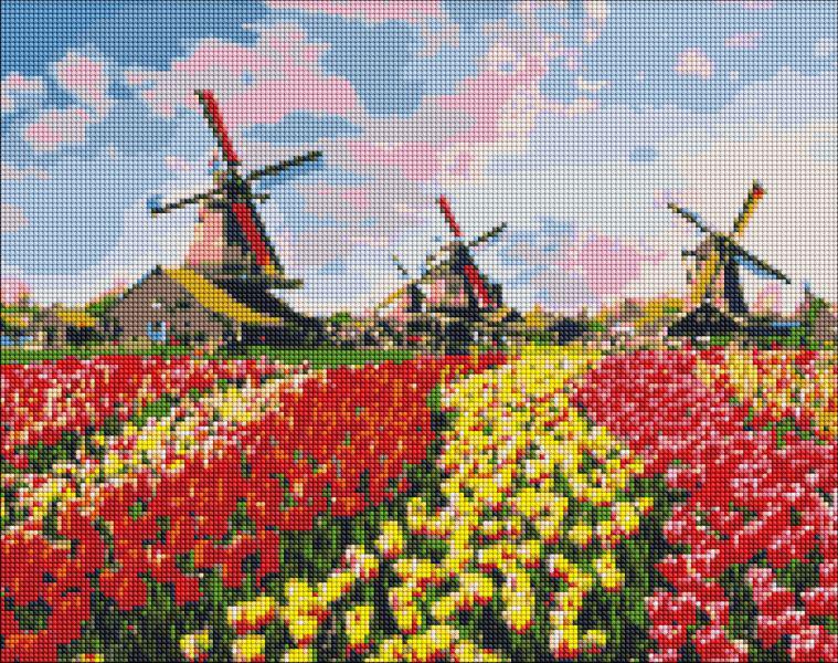 Алмазная мозаика Красочные тюльпаны Голландии
