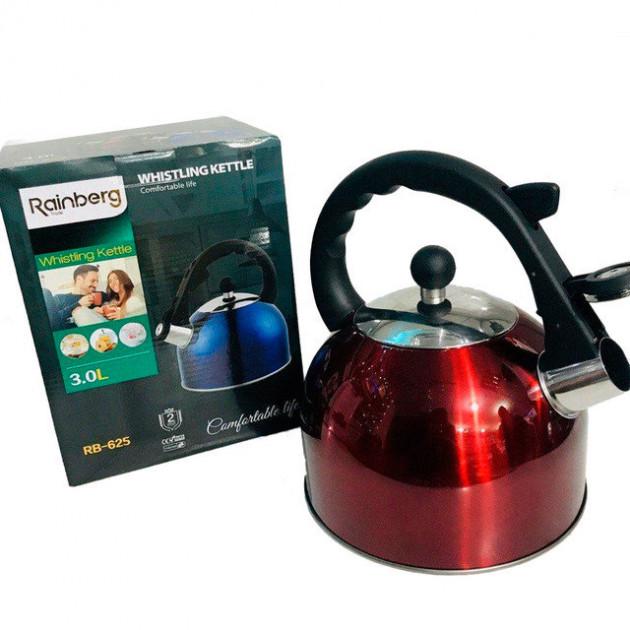 Чайник Rainberg RB-625 3 л Красный (1938553) - фото 2 Чайник Rainberg RB-625 3 л Красный (1938553) - фото 2