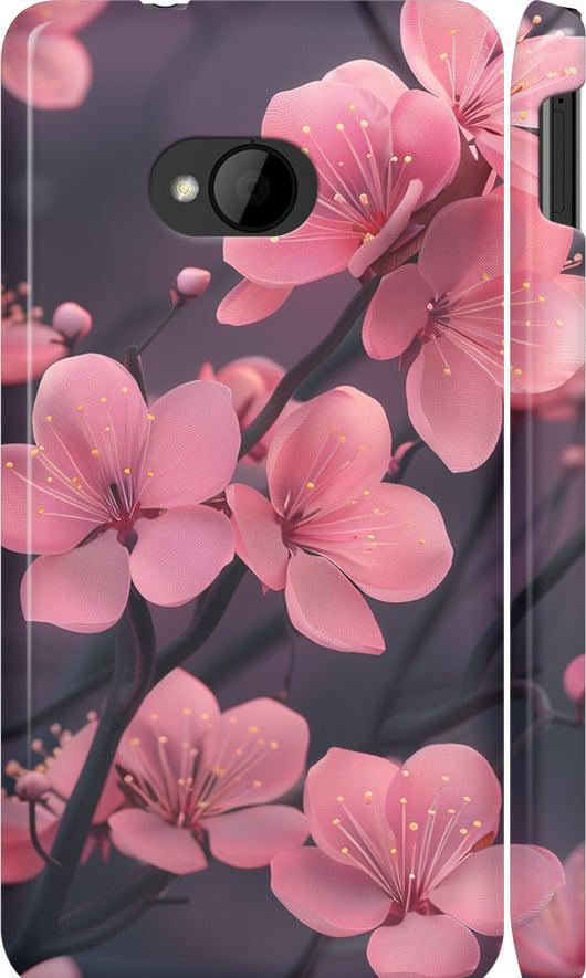 Чехол на HTC One M7 Пурпурная сакура (6075c-36-42517)
