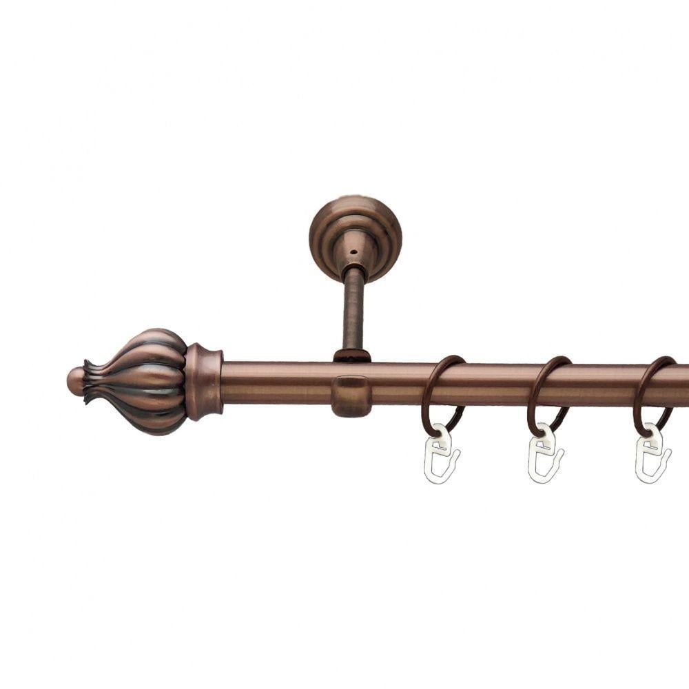 Карниз для штор Orvit Таджа однорядний гладкий 19 мм 200 см Антична мідь (00-00011744)