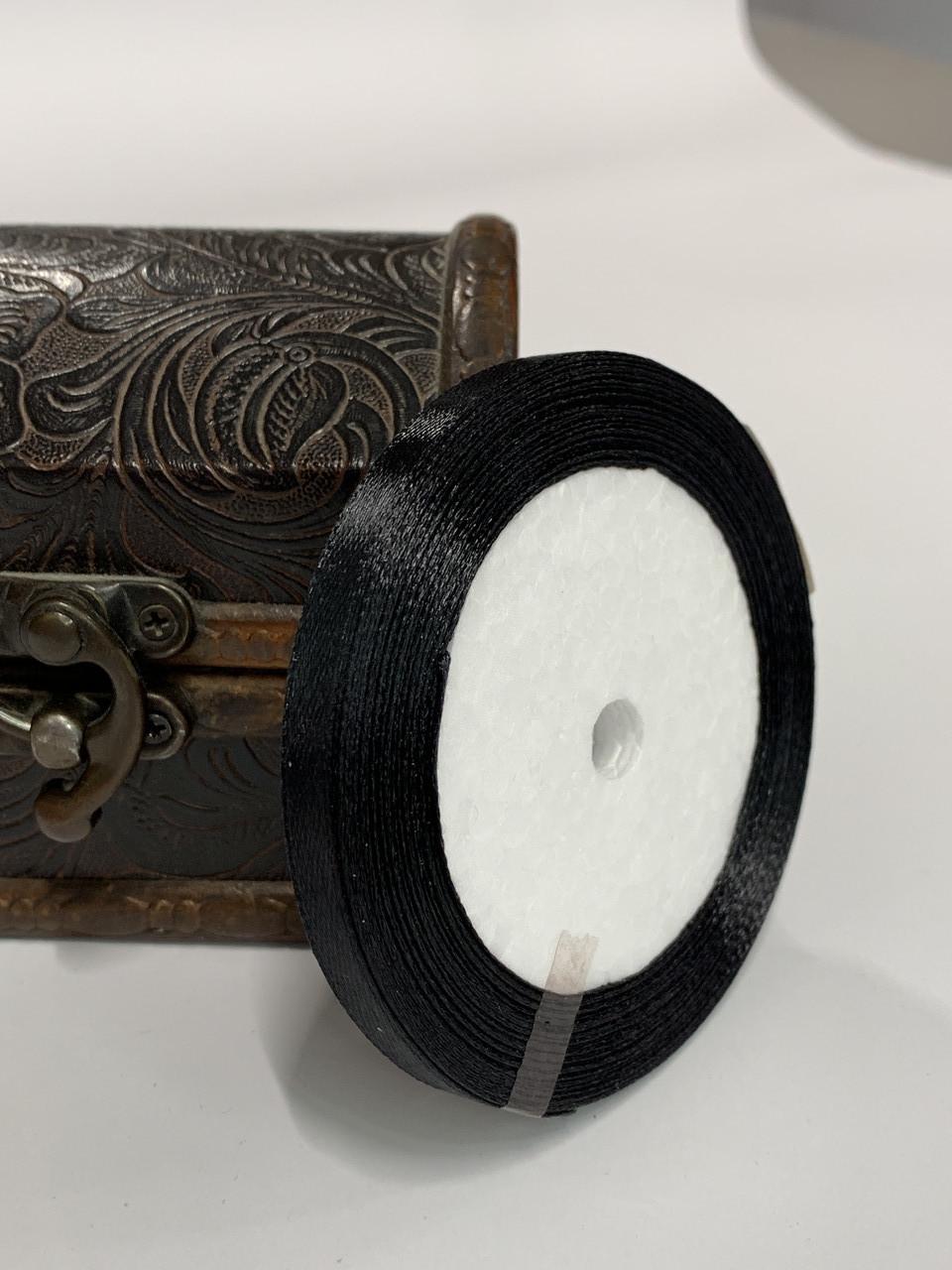 Лента атласная 0,7 см Черный (1617948513)