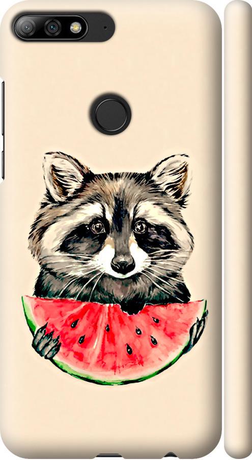 Чехол на Huawei Honor 7C Pro Енотик с арбузом (4605m-2070-42517)