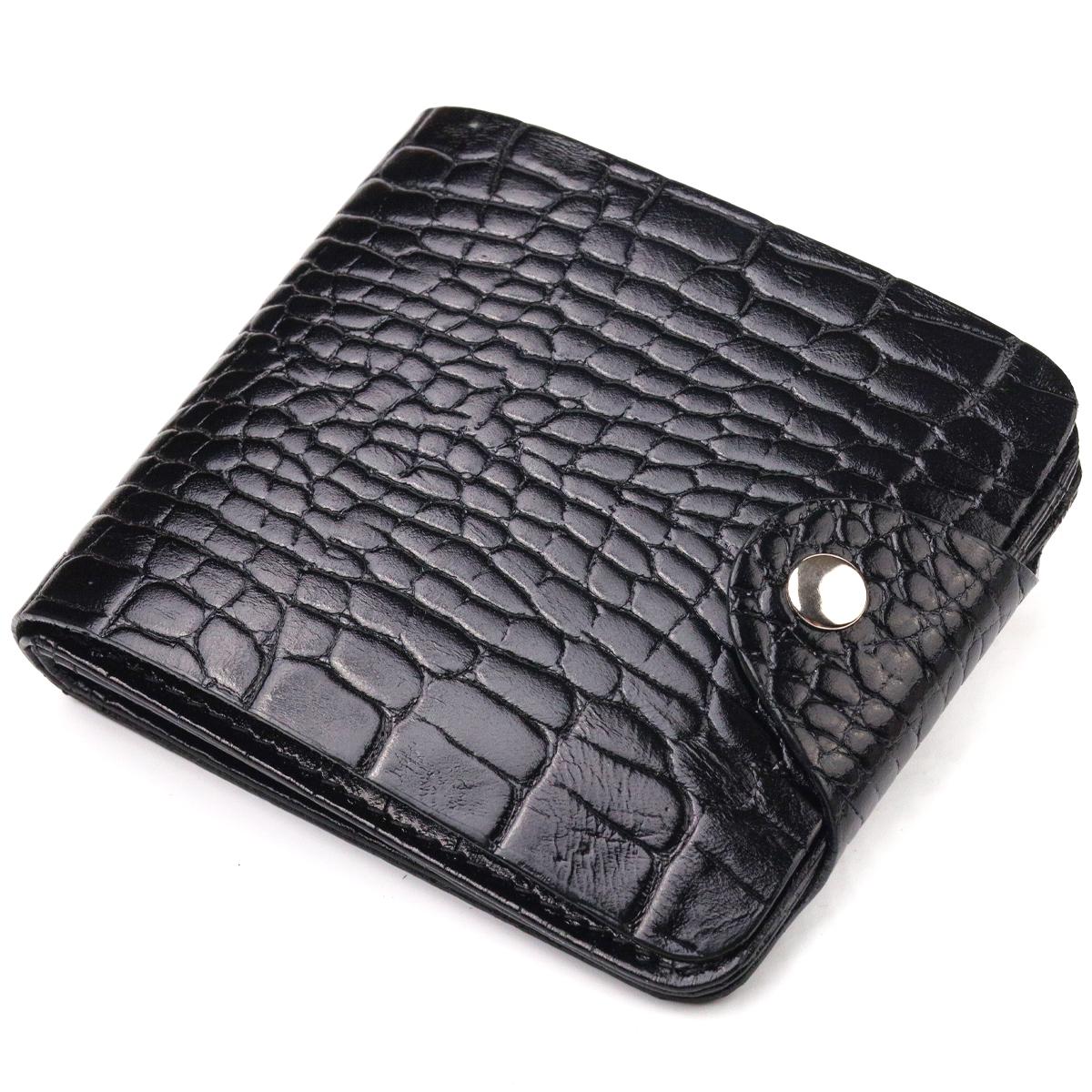 Портмоне мужское из натуральной фактурной кожи Canpellini Purse 21572 под крокодила Черный (55353) Портмоне мужское из натуральной фактурной кожи Canpellini Purse 21572 под крокодила Черный (55353)