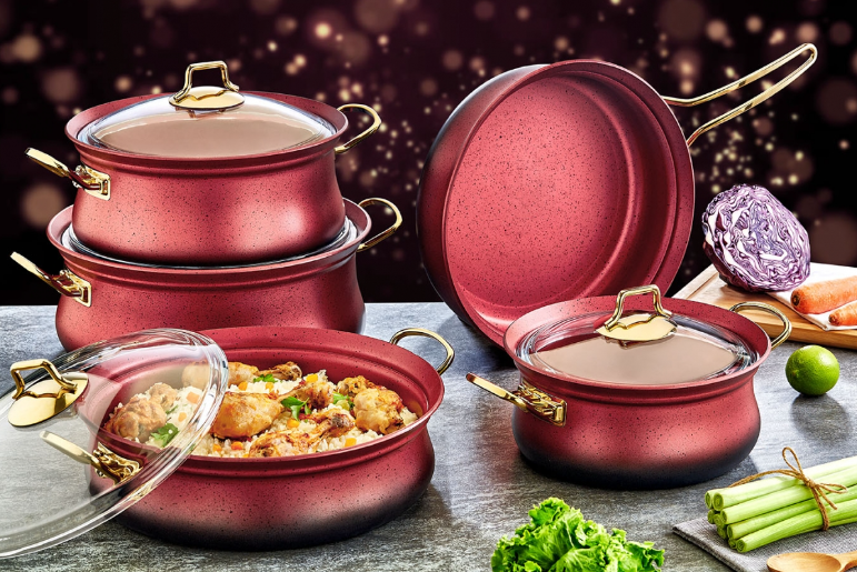 Набір посуду OMS 9 пр. Червоний