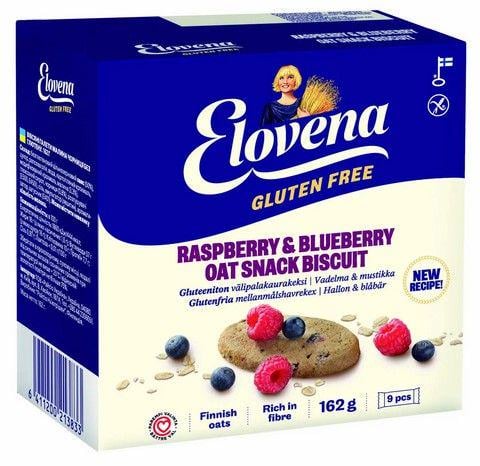 Галеты без глютена овсяные Elovena со вкусом черники и малины 162 г (6411200213833)