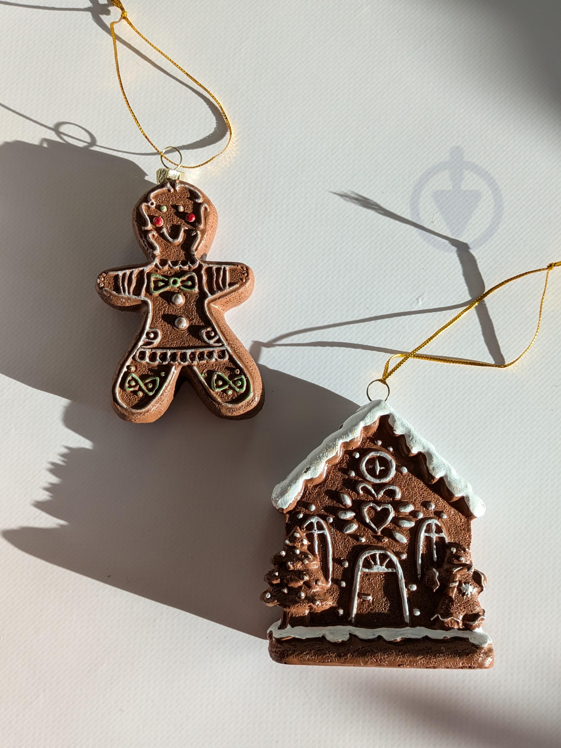 Набор елочных игрушек Пряничный человечек и домик 2 шт. (1965)