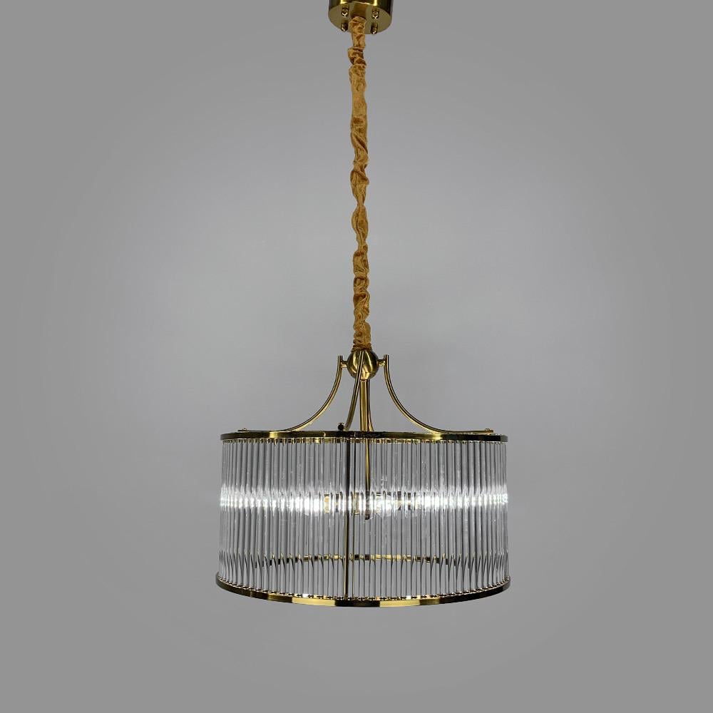 Люстра круглая со стеклянными трубками Ø 60 см Золотой (MJ 101-600 AB/CL)