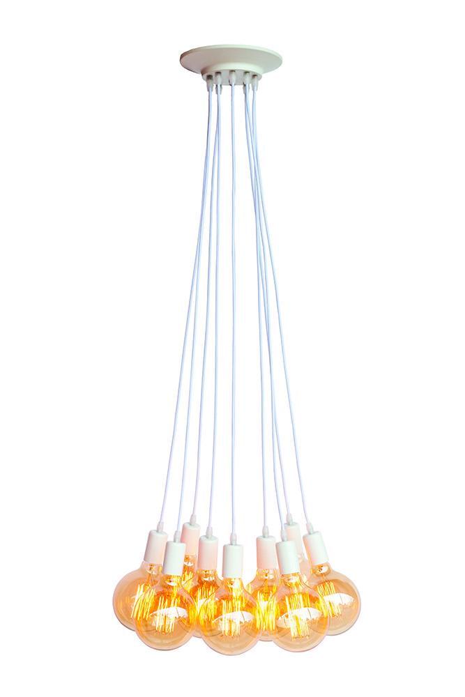 Подвесной светильник лофт на 9 ламп без плафонов Levistella 7527120-9 WH