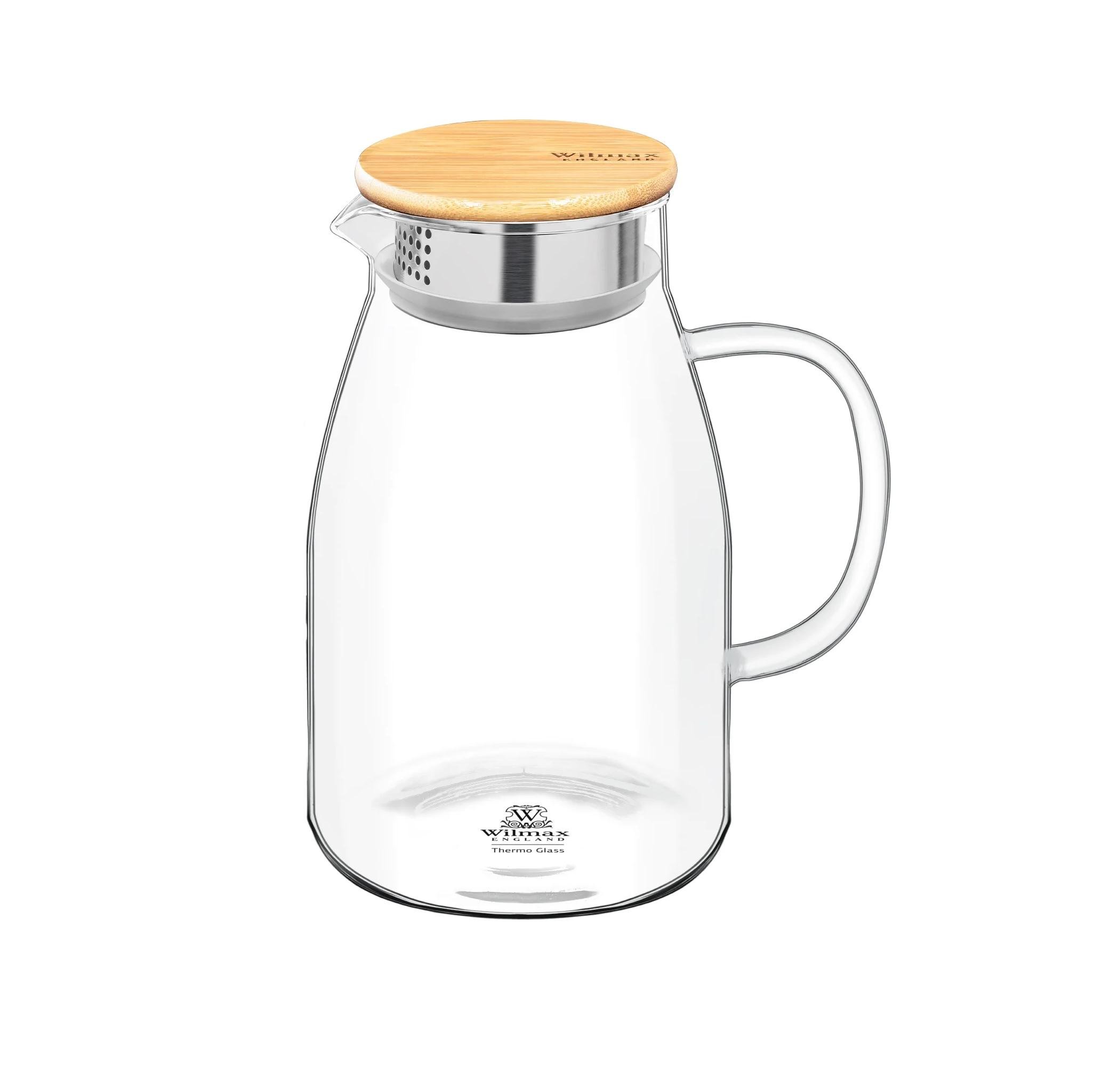 Кувшин стеклянный Wilmax WL-888215/A 1500 мл с бамбуковой крышкой (1339291262)