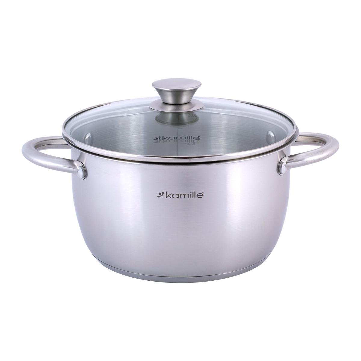 Набір каструль із кришками Kamille КМ-4905 із нержавіючої сталі з 6 предметів Сталевий (150-84-4905) - фото 3 Набір каструль із кришками Kamille КМ-4905 із нержавіючої сталі з 6 предметів Сталевий (150-84-4905) - фото 3