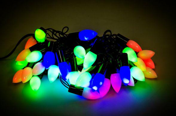 Гирлянда Свеча большая 35 мм 20 led RG/RB led Разноцветный (35321)