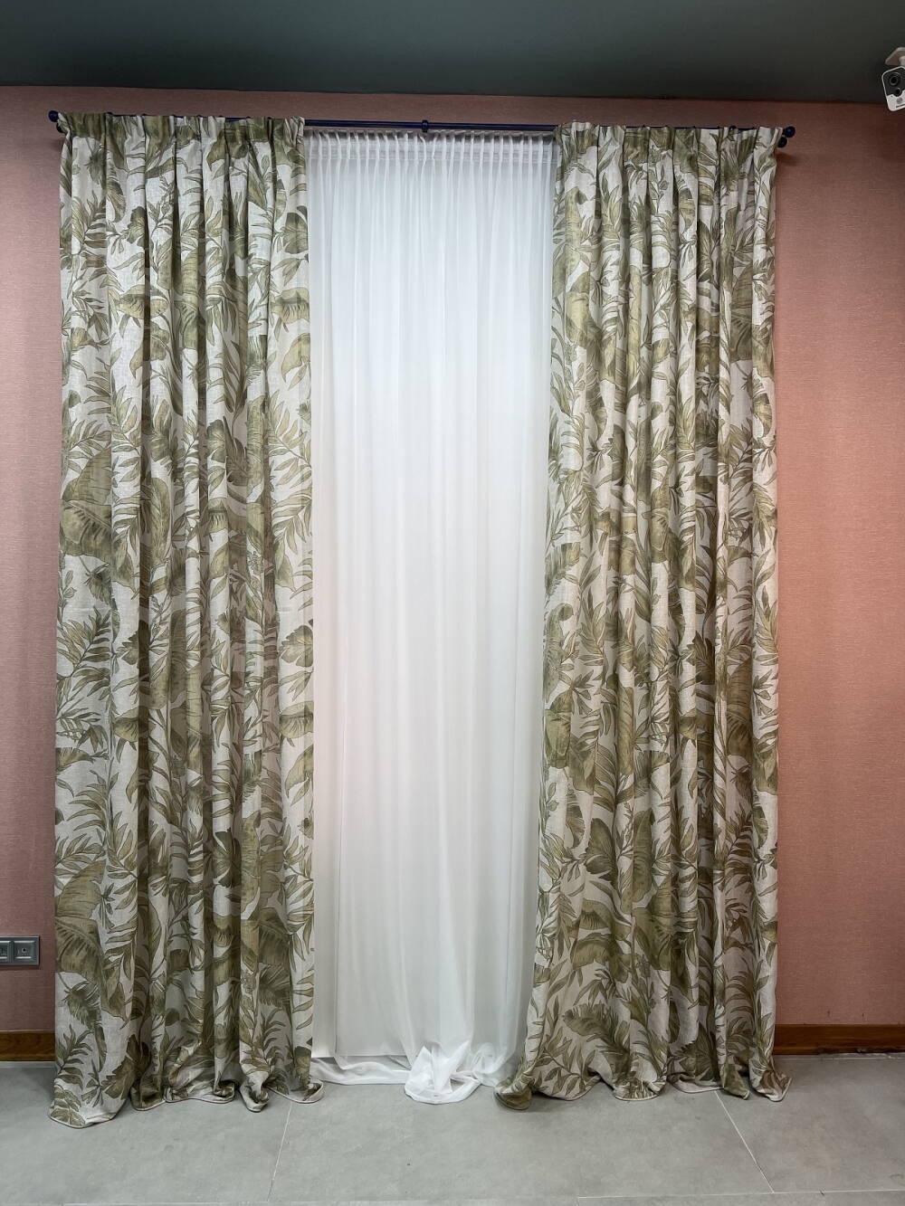 Гардини лляні 2 м 2 шт. Зелений (000101583)