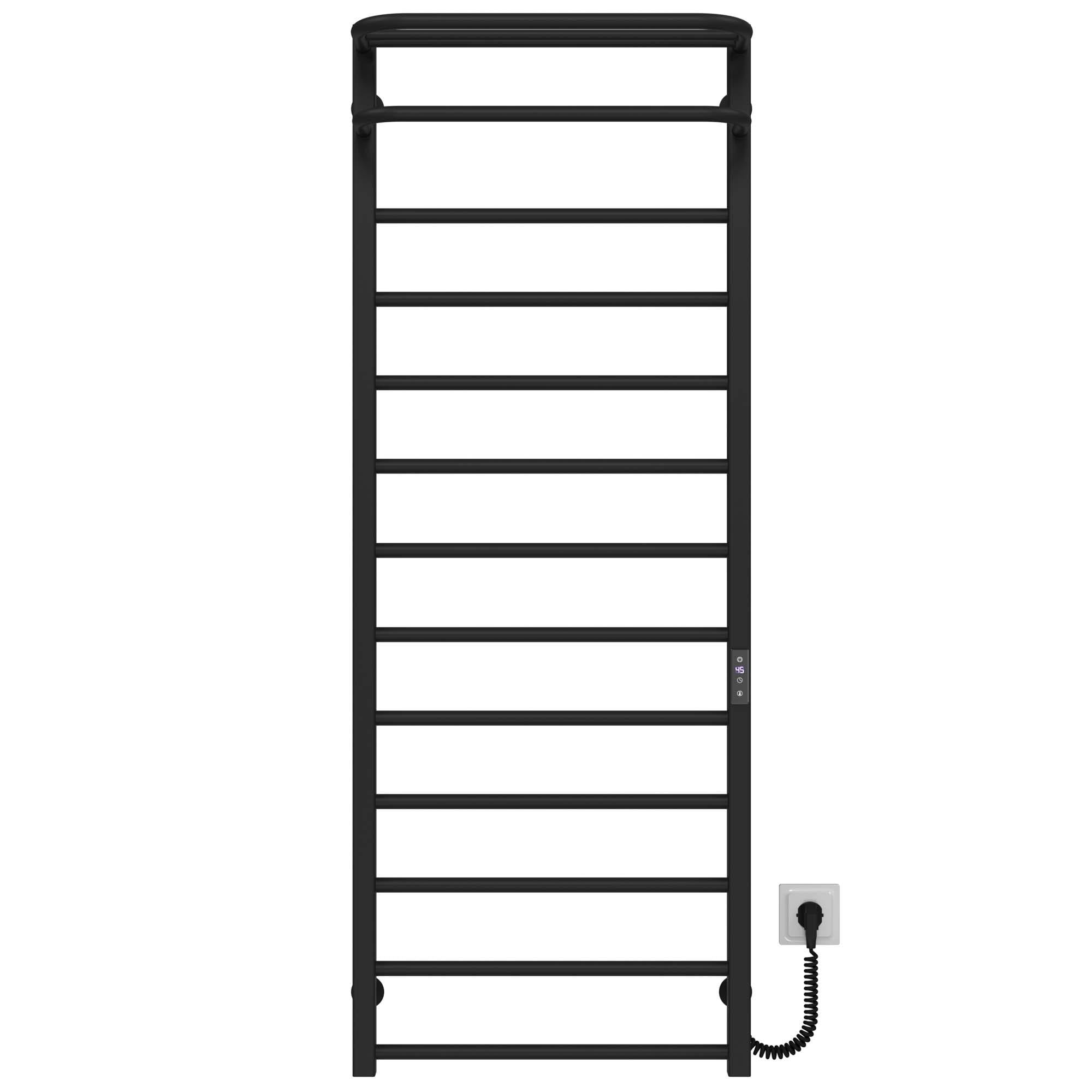 Полотенцесушитель электрический Deffi Lux Hotel П13 JD04 правое подключение нержавеющая сталь 600х1400 мм Черный (A.LH.140.60.13.EBR2)