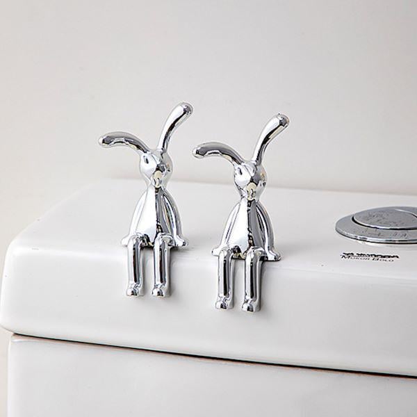 Набір статуеток Кролики 2 шт. Сріблястий (Q00042) - фото 6