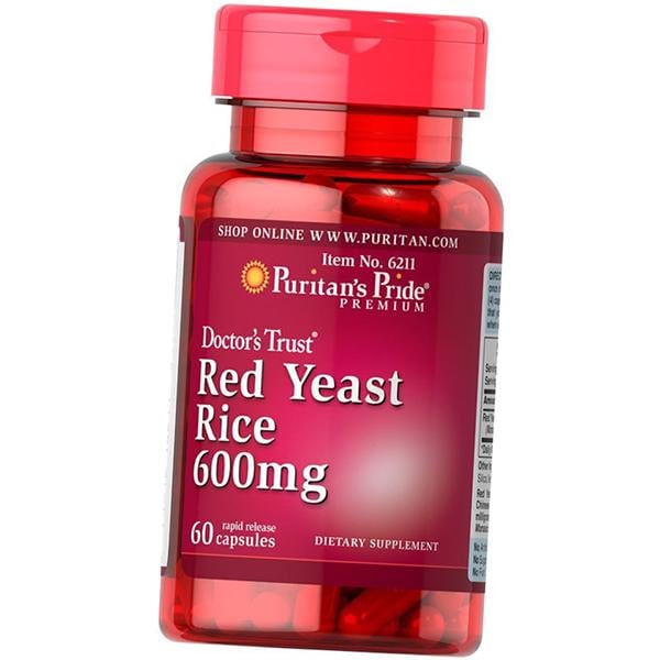 Ферментований Червоний дріжджовий рис, Red Yeast Rice 600 Puritan's Pride 60 капс. (71367029)