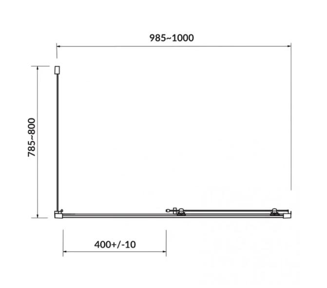 Душова кабіна прямокутна Cersanit Basic 100х80х185 см Прозорий (S158-006) - фото 3