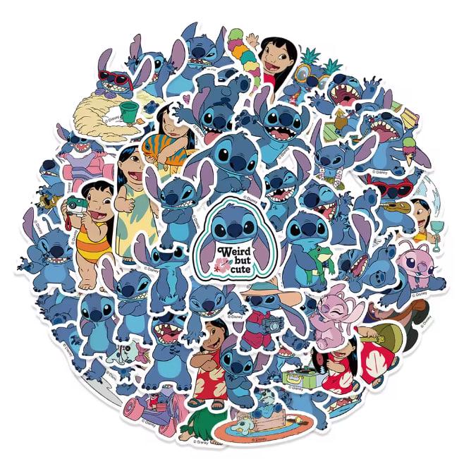 Набор виниловых наклеек Стич из мультфильма Lilo&Stich 51 шт.