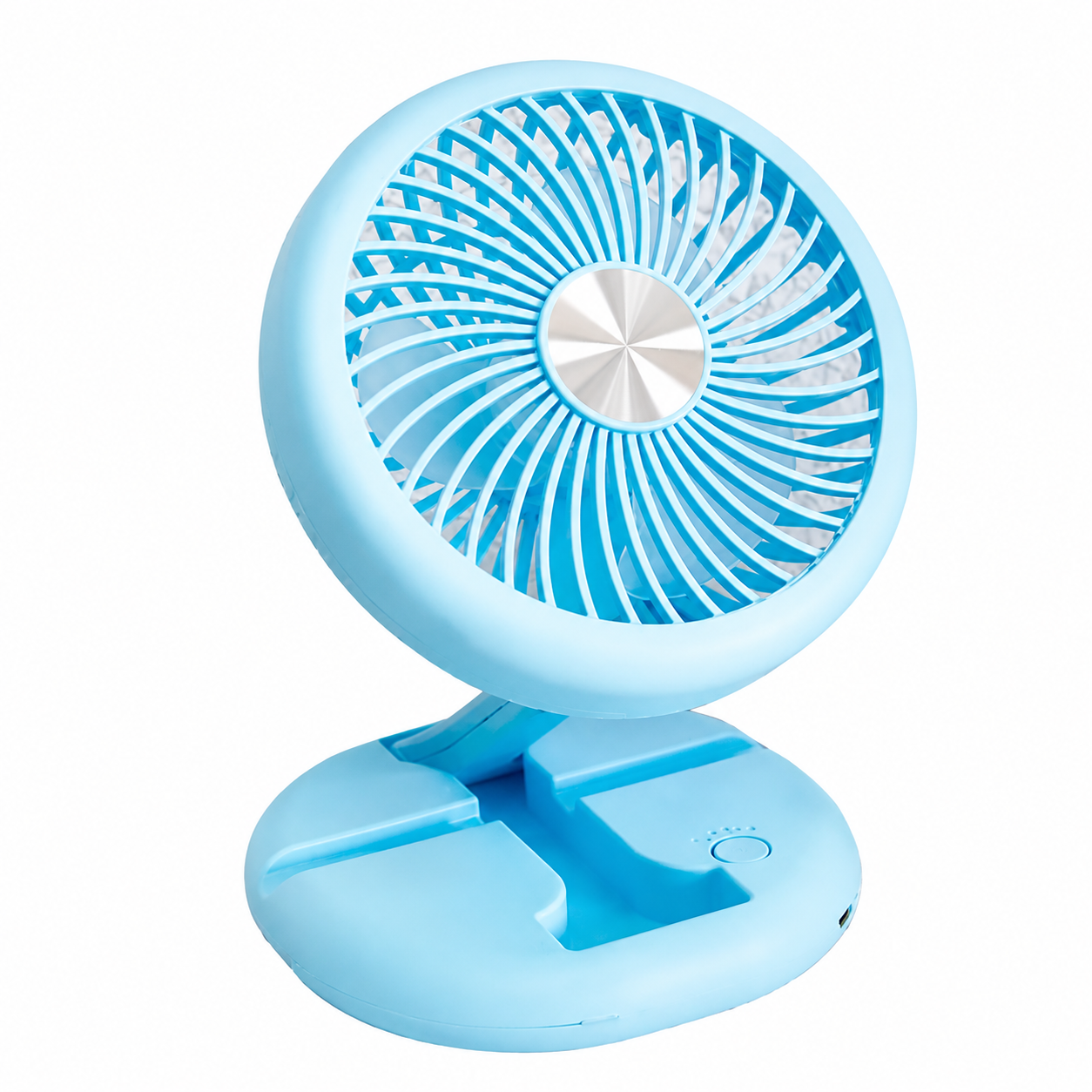 Настільний складний USB міні-вентилятор Mini Fan W1646 Блакитний (W1646) - фото 5