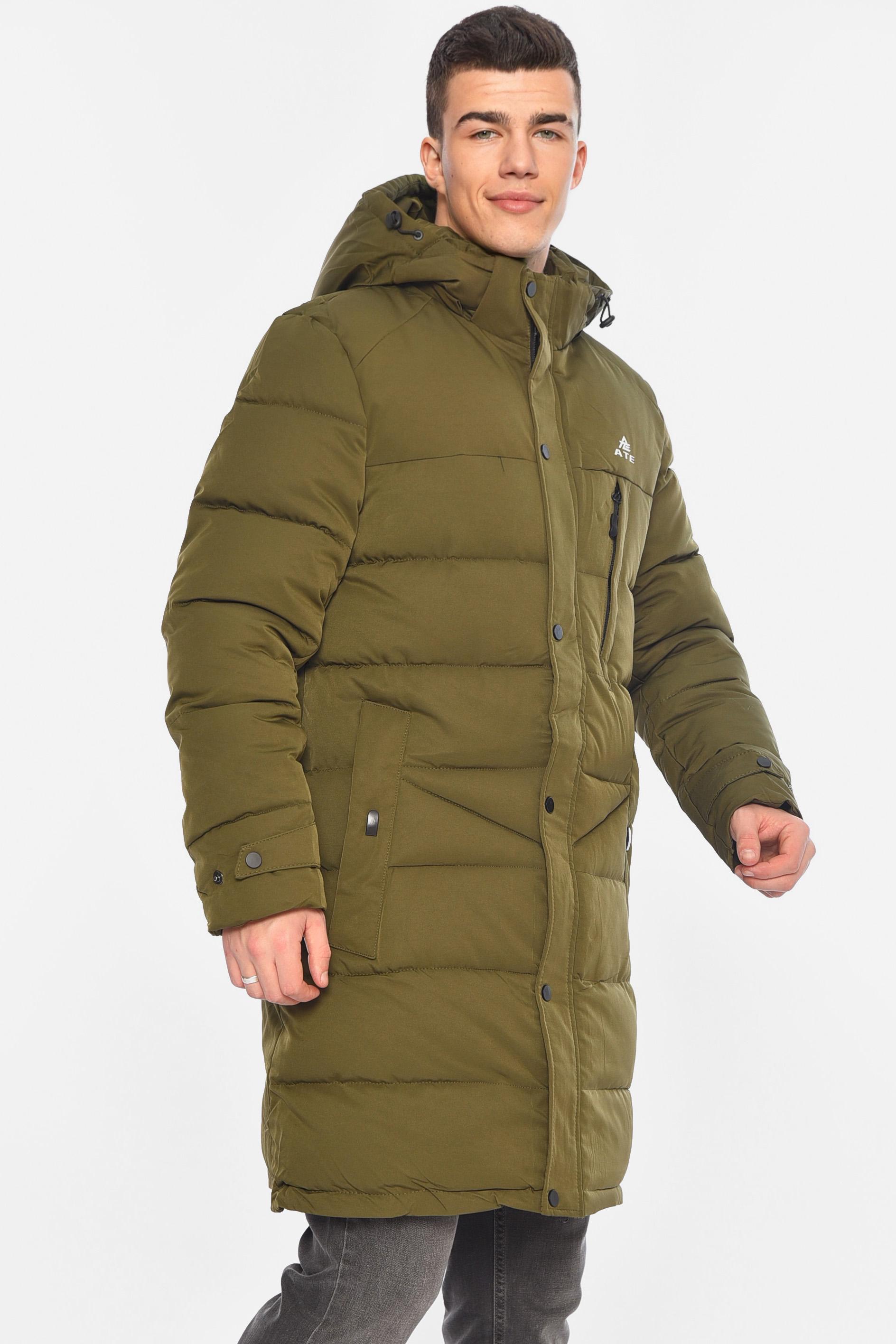 Куртка мужская удлиненная еврозима 4XL Хаки (195769) - фото 2 Куртка мужская удлиненная еврозима 4XL Хаки (195769) - фото 2