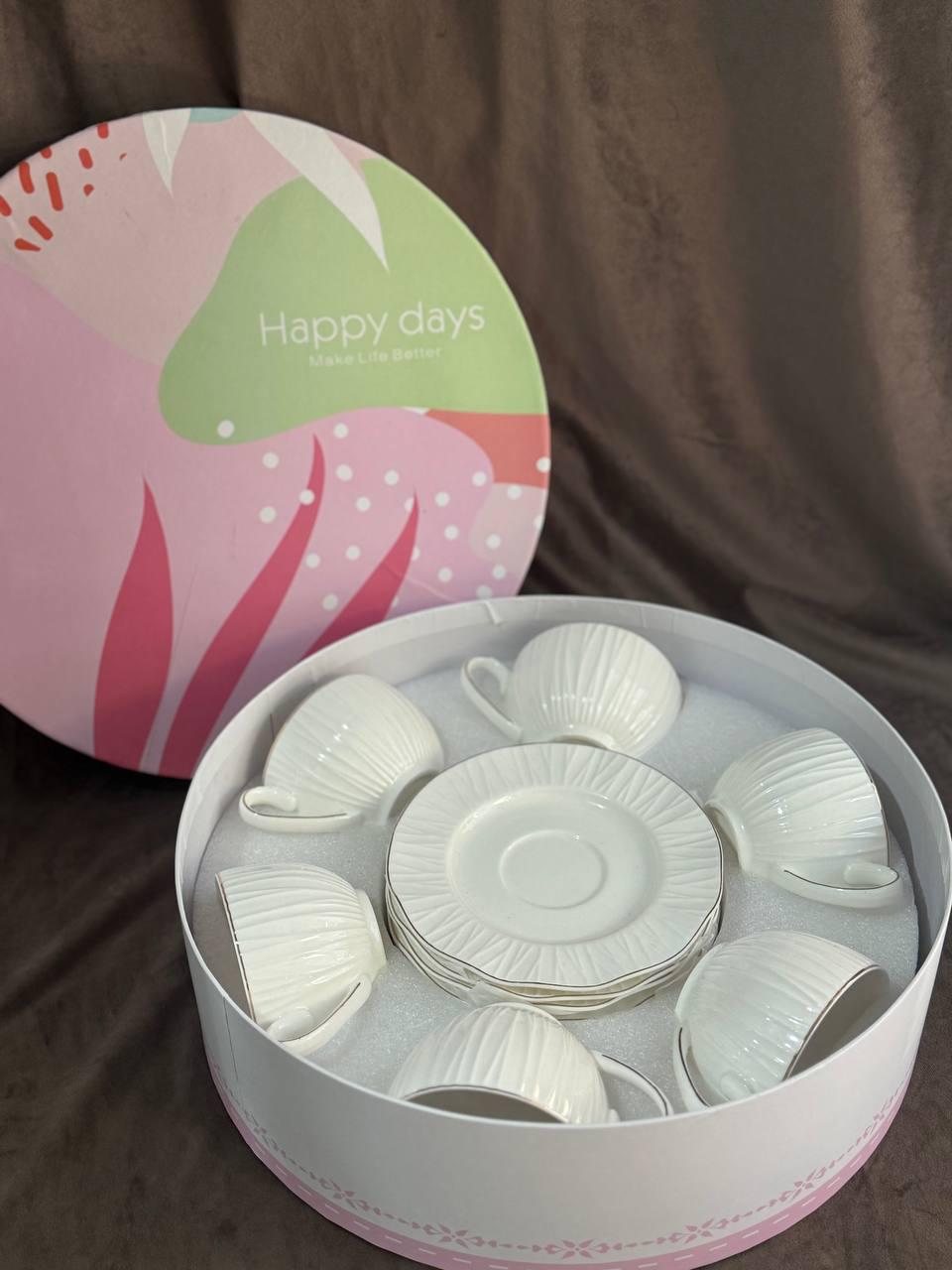 Чайный сервиз Elisey Жемчужина грация керамическая 230 мл 12 предметов Белый (9292-018) - фото 2 Чайный сервиз Elisey Жемчужина грация керамическая 230 мл 12 предметов Белый (9292-018) - фото 2