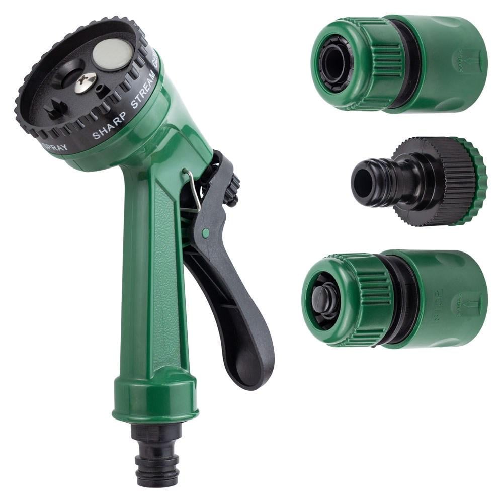 Набор для полива Grad пистолет-распылитель 4-х режимный 2 коннектора с адаптером на шланг 3/4" (5012585) Набор для полива Grad пистолет-распылитель 4-х режимный 2 коннектора с адаптером на шланг 3/4" (5012585)