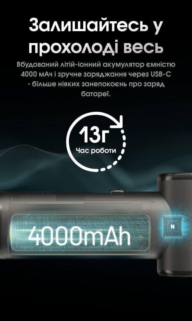 Вентилятор Power Bank Nitecore NEF01 4000 mAh USB-C Сірий (27831846) - фото 7