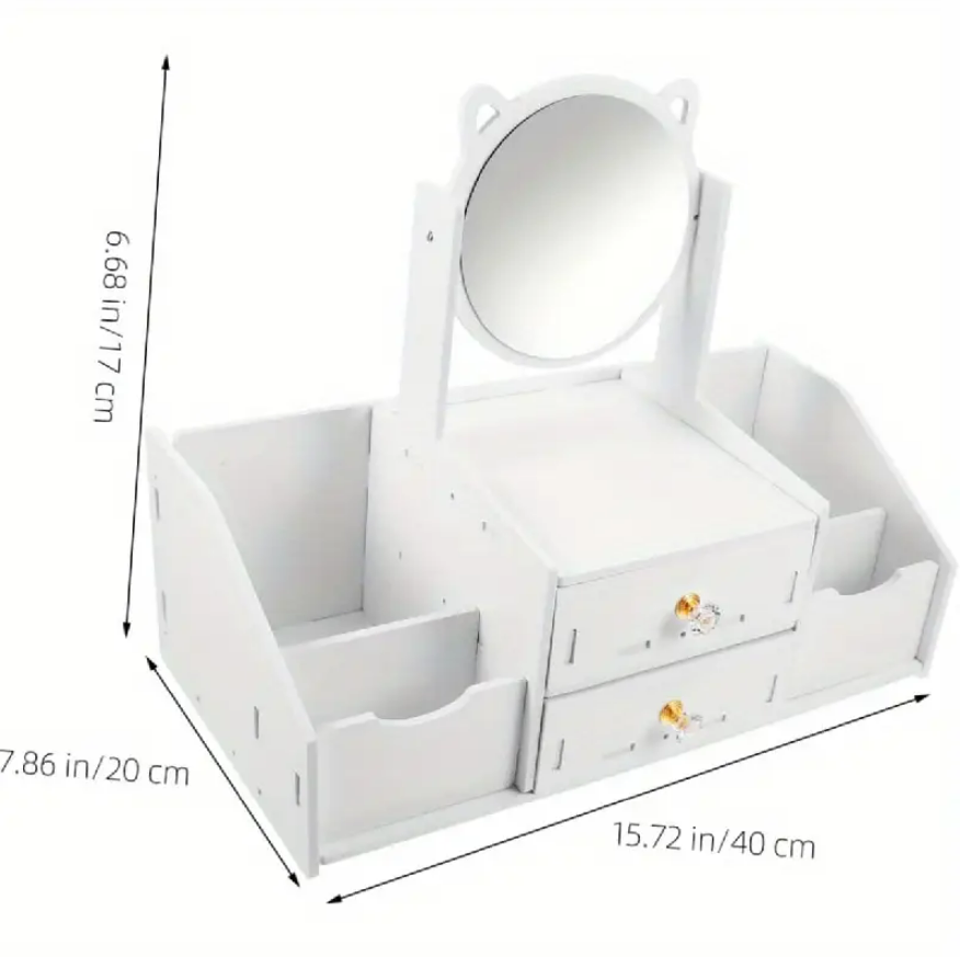 Органайзер для косметики и макияжа от UrbanKit с подвижным зеркалом 5 отделений - фото 3 Органайзер для косметики и макияжа от UrbanKit с подвижным зеркалом 5 отделений - фото 3