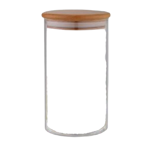 Банка скляна з бамбуковою кришкою Stenson TD00975-0,7 для сипучих 700 мл 8,5х18 см (550983)