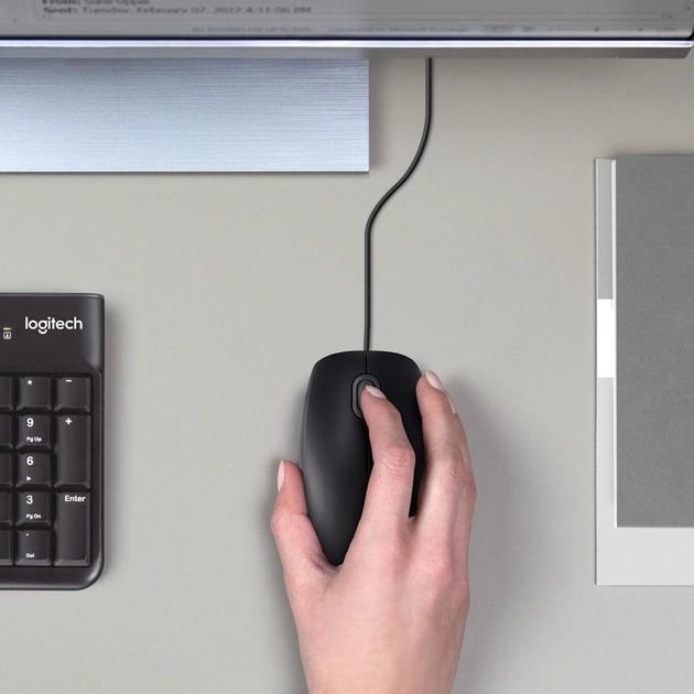 Мышь проводная Logitech B100 Черный - фото 6