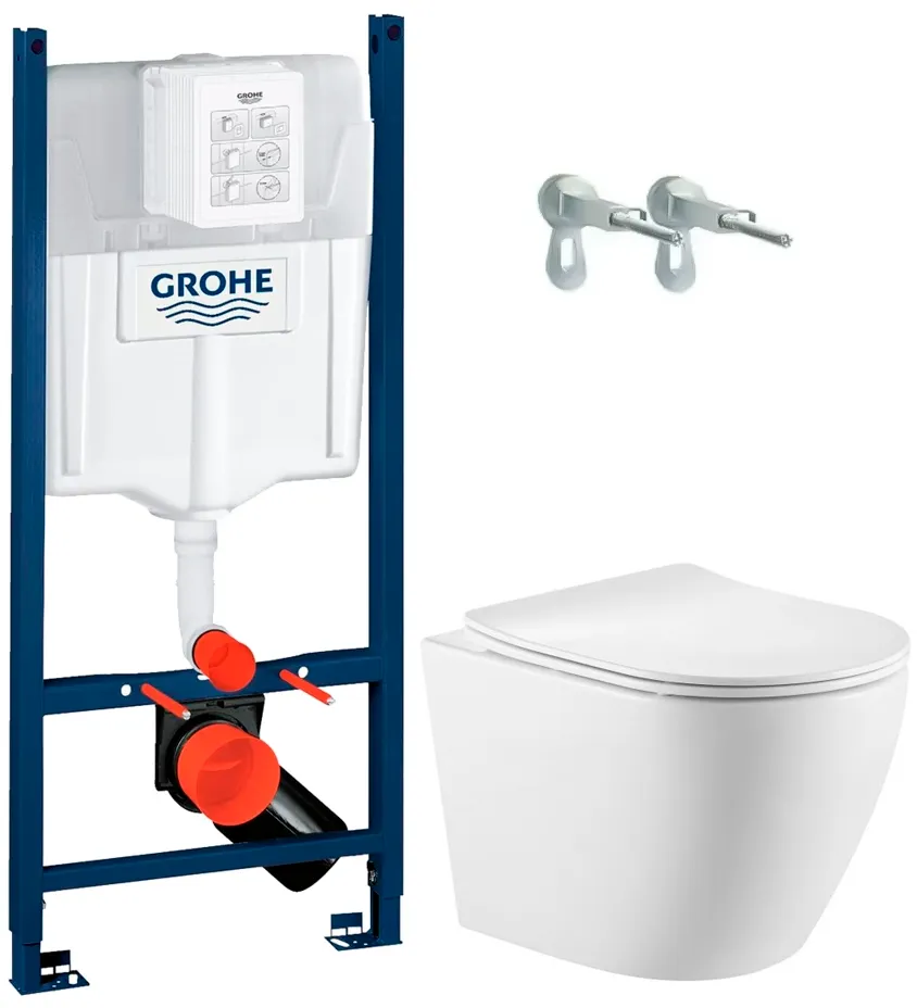 Установка Grohe Rapid SL крепления/унитаз Qtap Robin Ultra Quiet (38840000+QT13332381AW)