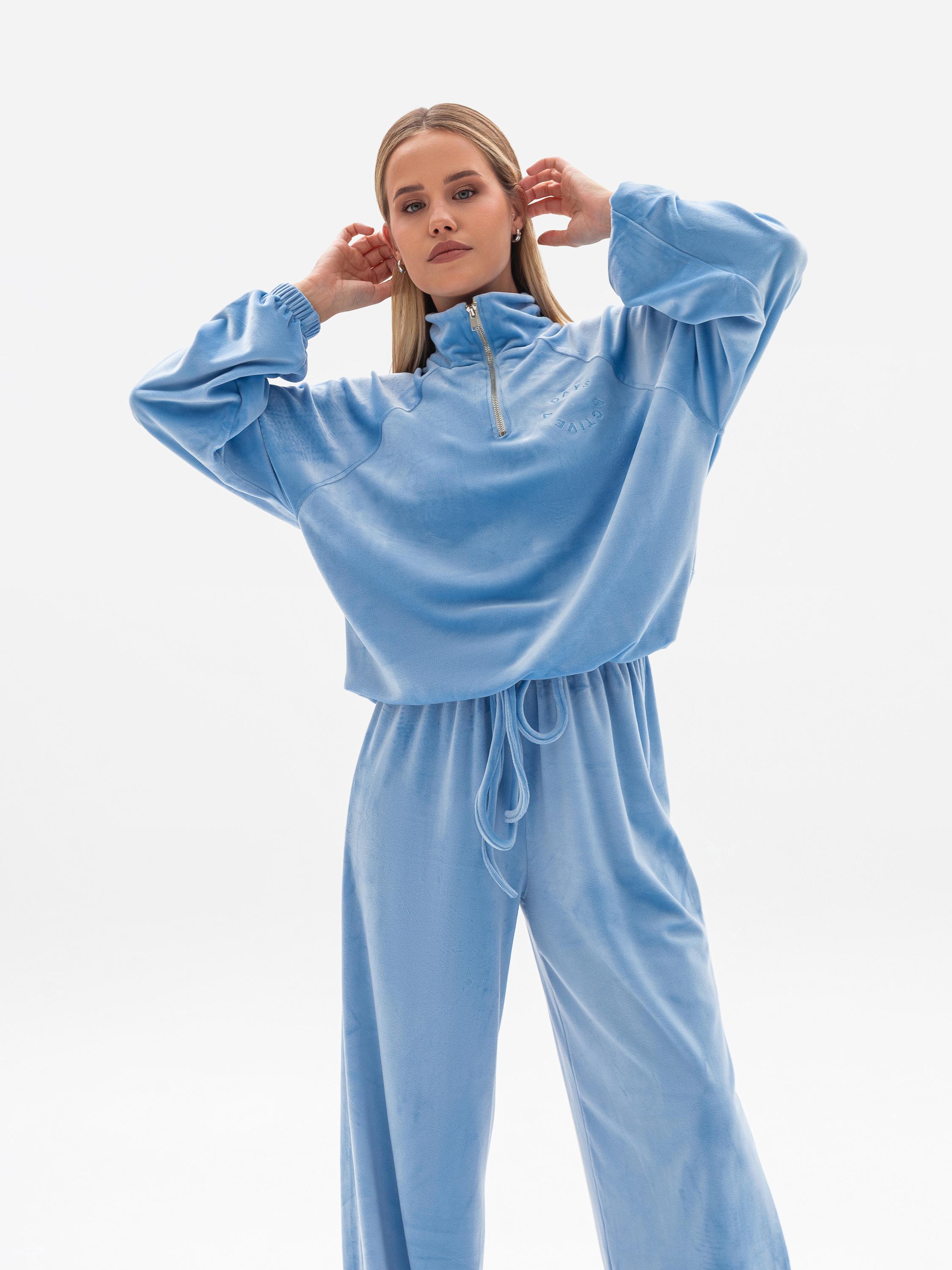 Женский велюровый костюм L/XL Синий (1017) - фото 5 Женский велюровый костюм L/XL Синий (1017) - фото 5