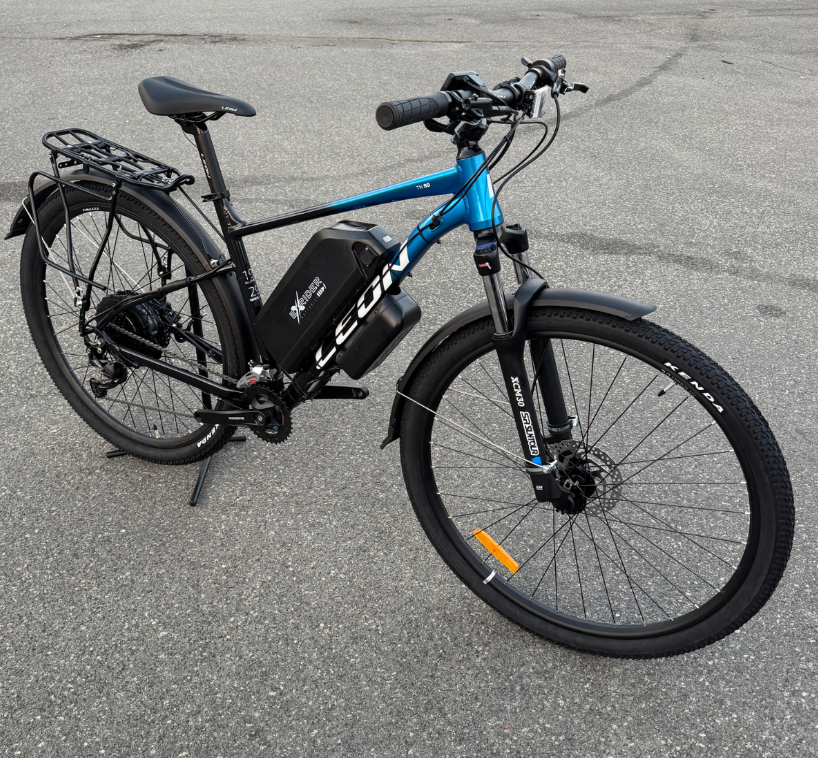 Велосипед с Е-комплектом с багажником Leon TN 80 HDD 2025 29" 48 В 500 Вт MXSUS 10 Ah до 35 км запас хода дисплей LSD10 Pas-ассистент