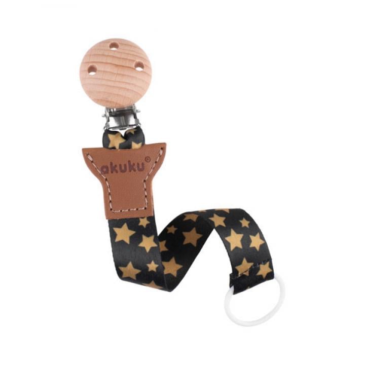 Лента для пустышки универсальная Akuku Звездочки A0585 Серебряный