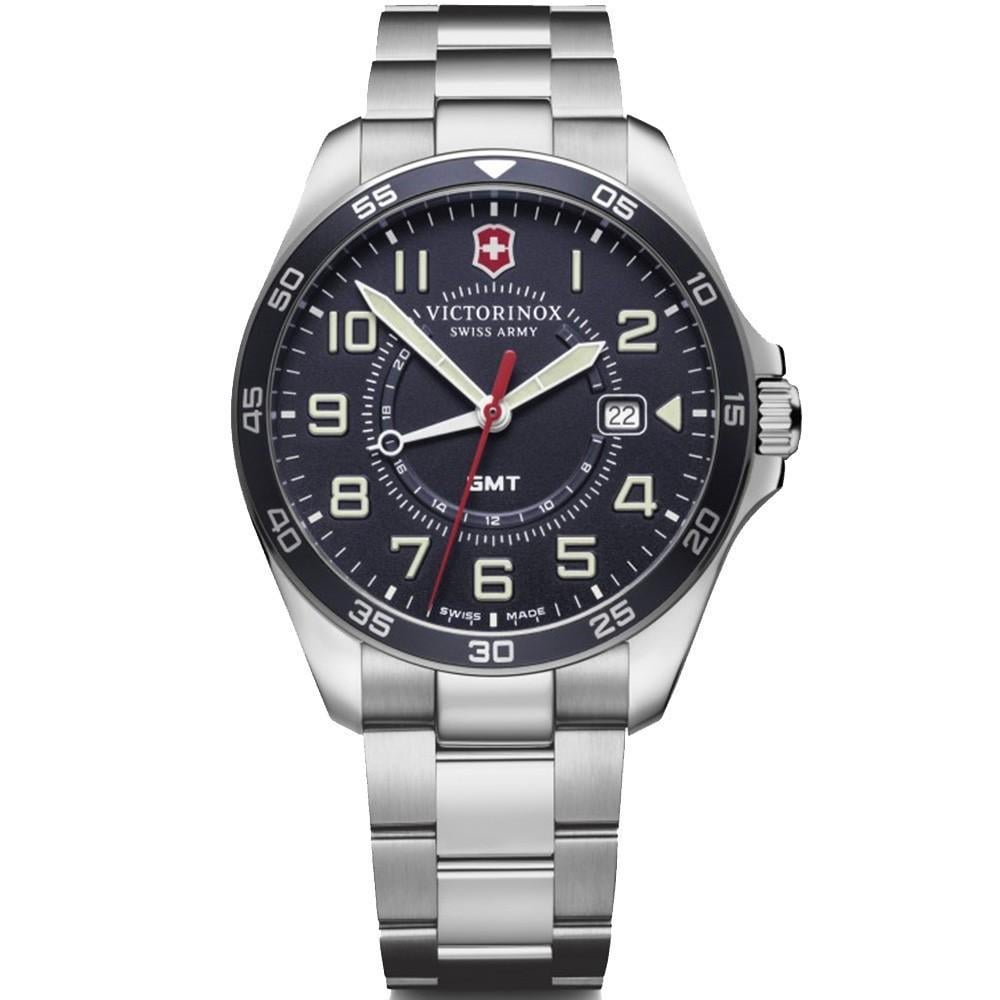 Наручний годинник чоловічий Victorinox Swiss Army Fieldforce Gmt кварцевий Black (V241896)