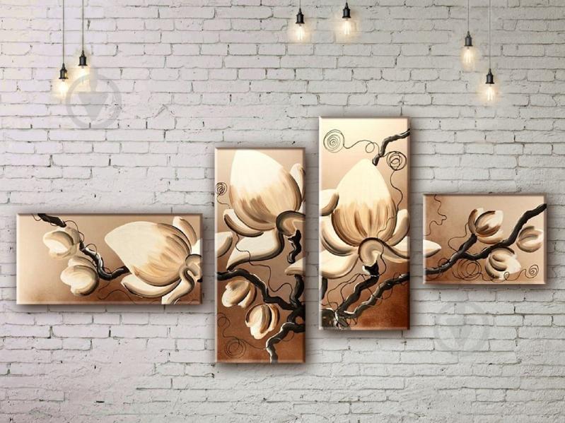 Модульная картина акрилом цветы ArtStar MKM17_4_079 размер 70 х 150 см