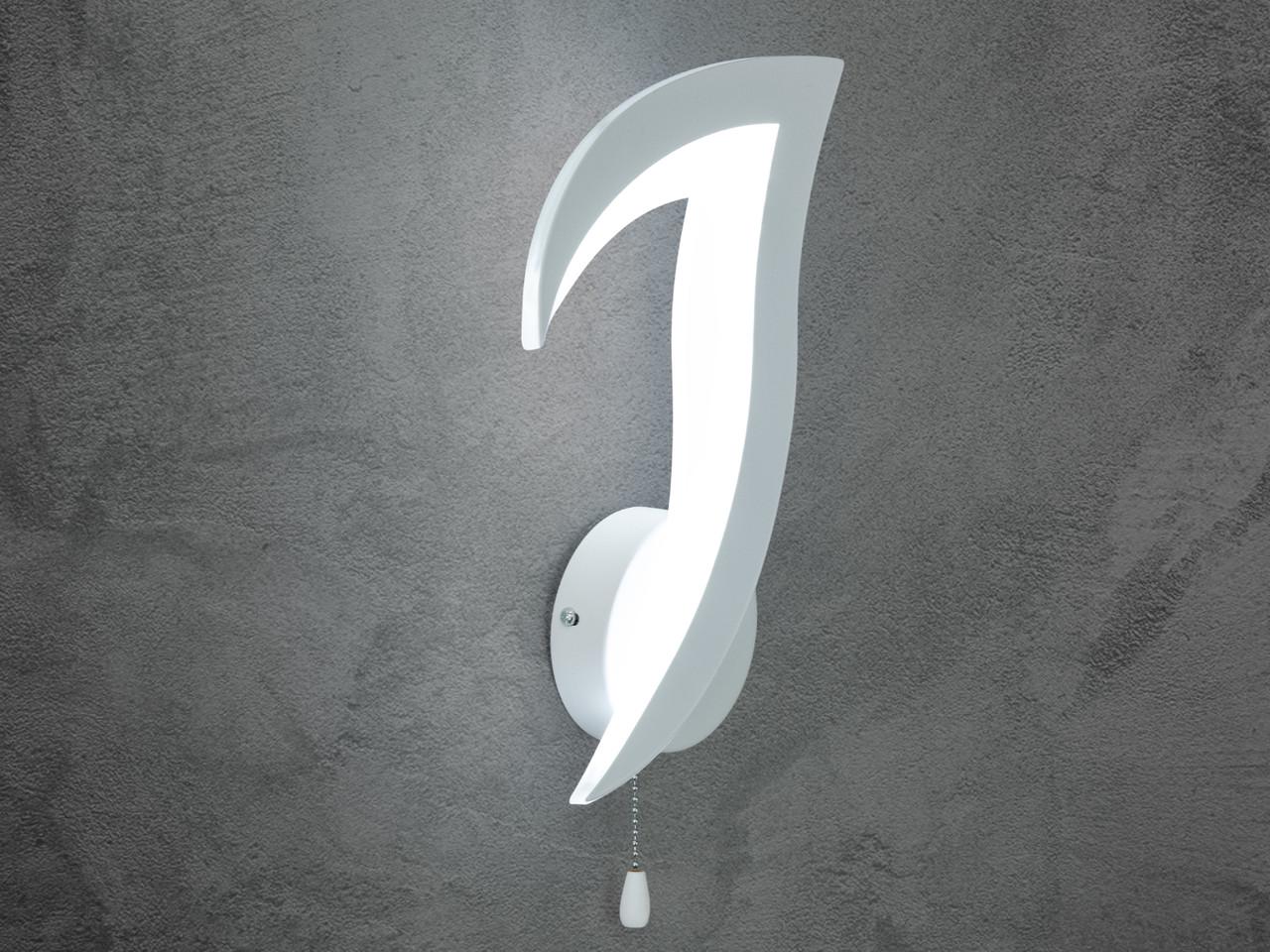 Настінний світильник світлодіодний у спальню 8146-1WH-LS 13W Білий (2467766633) - фото 1