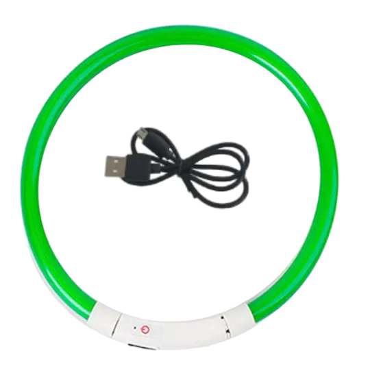 Ошейник для собак светодиодный с USB-зарядкой Зеленый (1791937688)